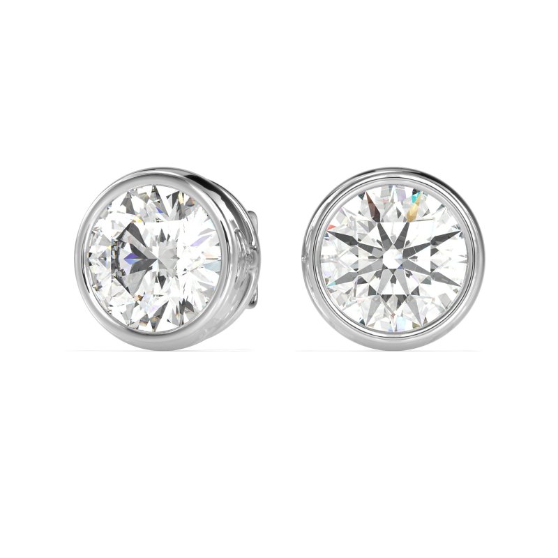 Classic Round Bezel-Set Studs