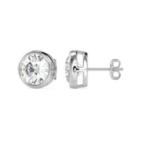 Classic Round Bezel-Set Studs