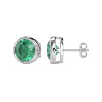 Classic Round Bezel-Set Studs
