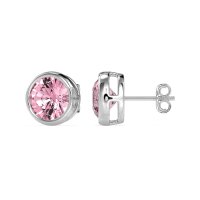 Classic Round Bezel-Set Studs