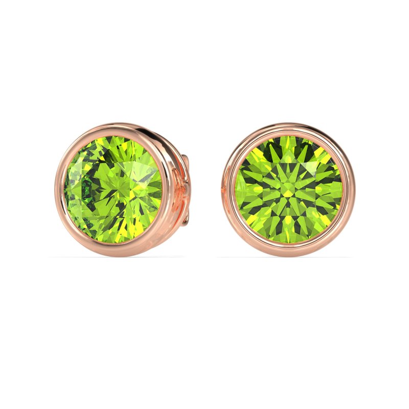 Classic Round Bezel-Set Studs