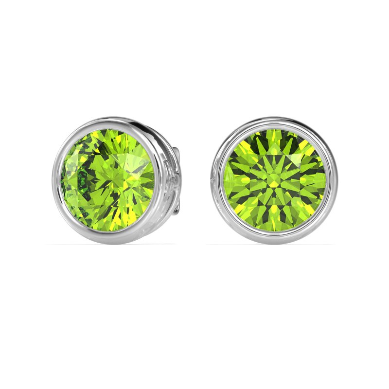 Classic Round Bezel-Set Studs