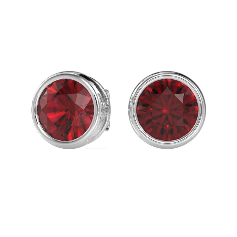 Classic Round Bezel-Set Studs