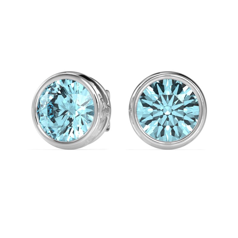 Classic Round Bezel-Set Studs
