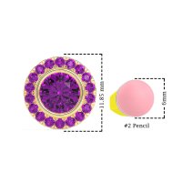 Round Bezel Halo Studs