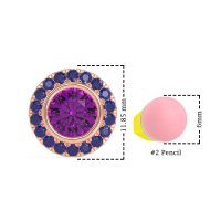 Round Bezel Halo Studs