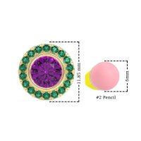 Round Bezel Halo Studs