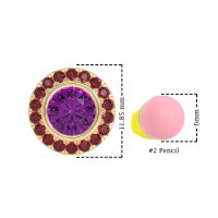 Round Bezel Halo Studs