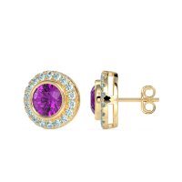 Round Bezel Halo Studs