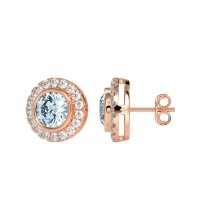 Round Bezel Halo Studs