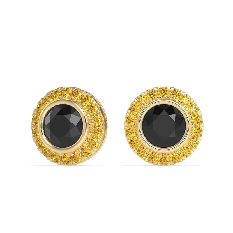 Round Bezel Halo Studs