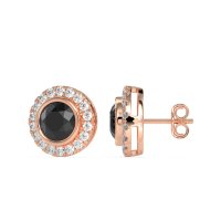 Round Bezel Halo Studs