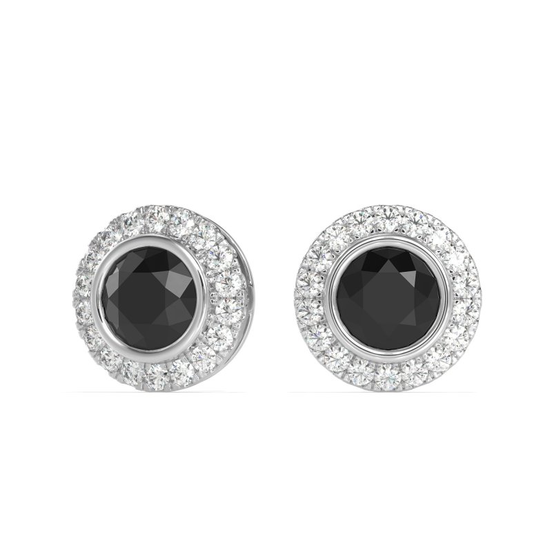 Round Bezel Halo Studs