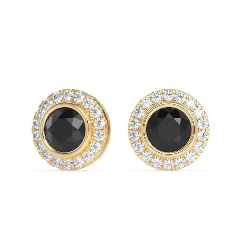 Round Bezel Halo Studs