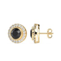Round Bezel Halo Studs