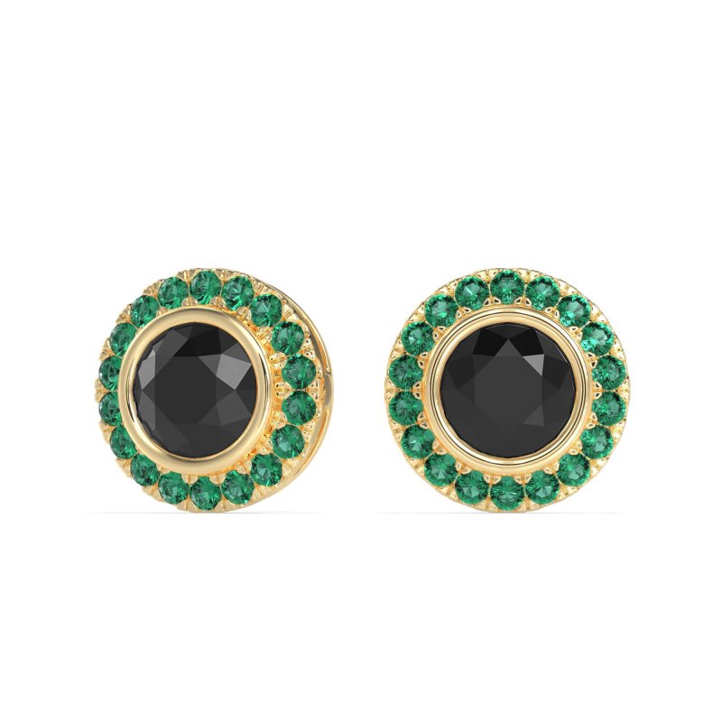 Round Bezel Halo Studs