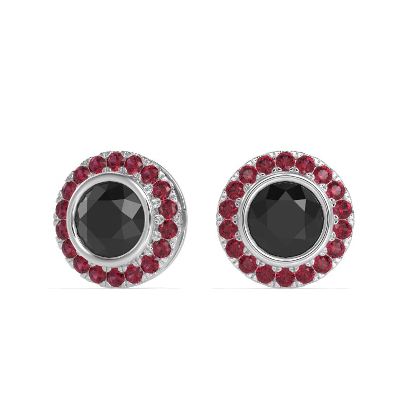 Round Bezel Halo Studs