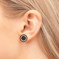Round Bezel Halo Studs