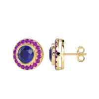 Round Bezel Halo Studs