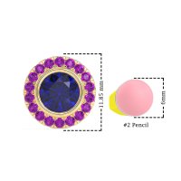 Round Bezel Halo Studs