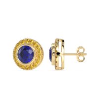 Round Bezel Halo Studs