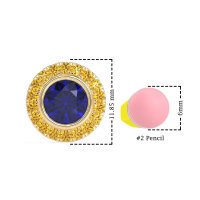 Round Bezel Halo Studs