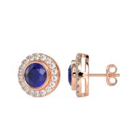 Round Bezel Halo Studs
