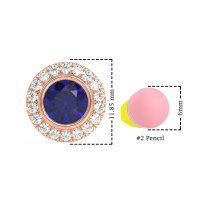 Round Bezel Halo Studs