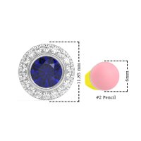 Round Bezel Halo Studs