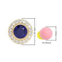 Round Bezel Halo Studs