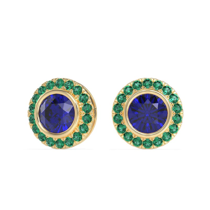 Round Bezel Halo Studs