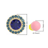 Round Bezel Halo Studs