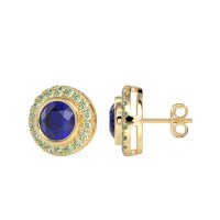 Round Bezel Halo Studs