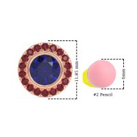 Round Bezel Halo Studs