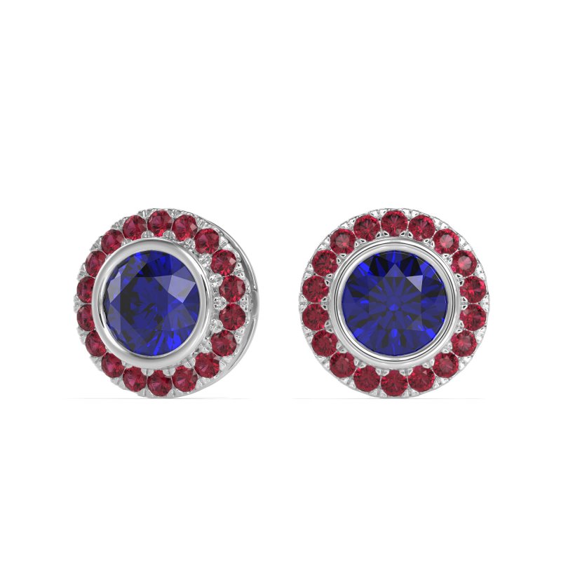 Round Bezel Halo Studs