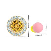 Round Bezel Halo Studs