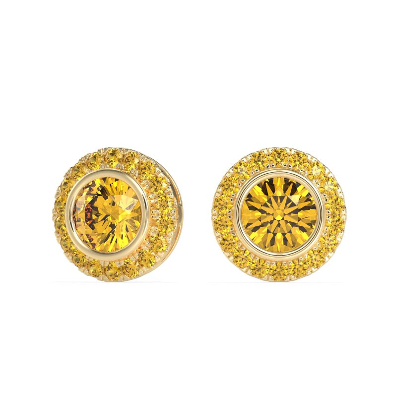 Round Bezel Halo Studs