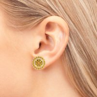 Round Bezel Halo Studs