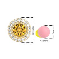 Round Bezel Halo Studs