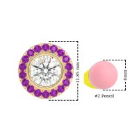 Round Bezel Halo Studs