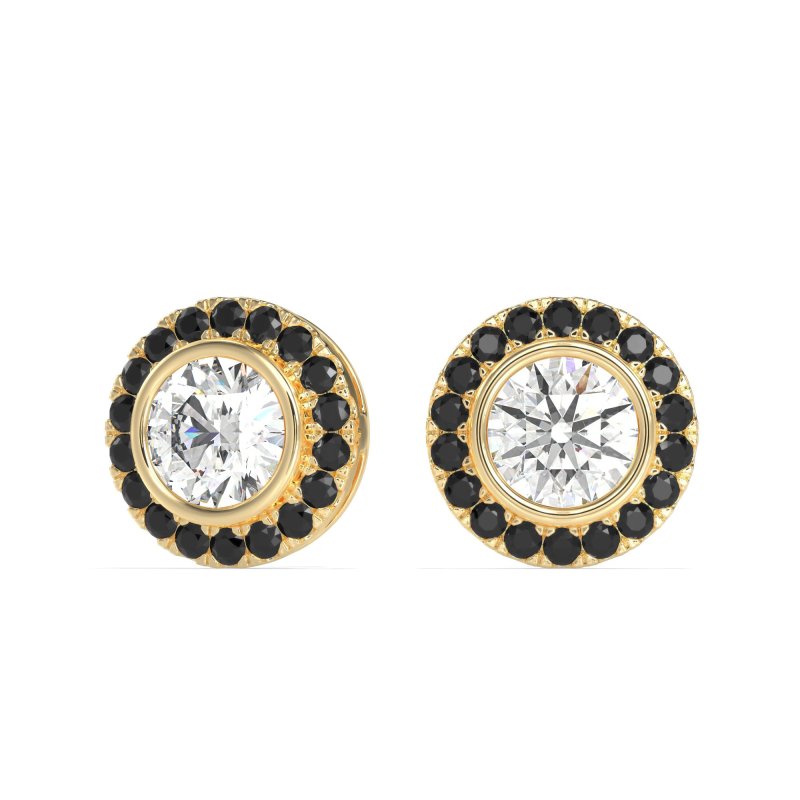 Round Bezel Halo Studs