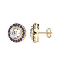 Round Bezel Halo Studs