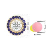 Round Bezel Halo Studs