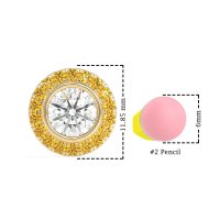 Round Bezel Halo Studs