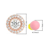 Round Bezel Halo Studs