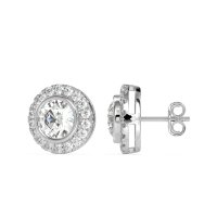 Round Bezel Halo Studs
