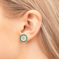 Round Bezel Halo Studs
