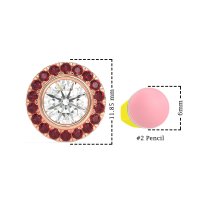 Round Bezel Halo Studs
