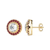 Round Bezel Halo Studs