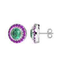 Round Bezel Halo Studs